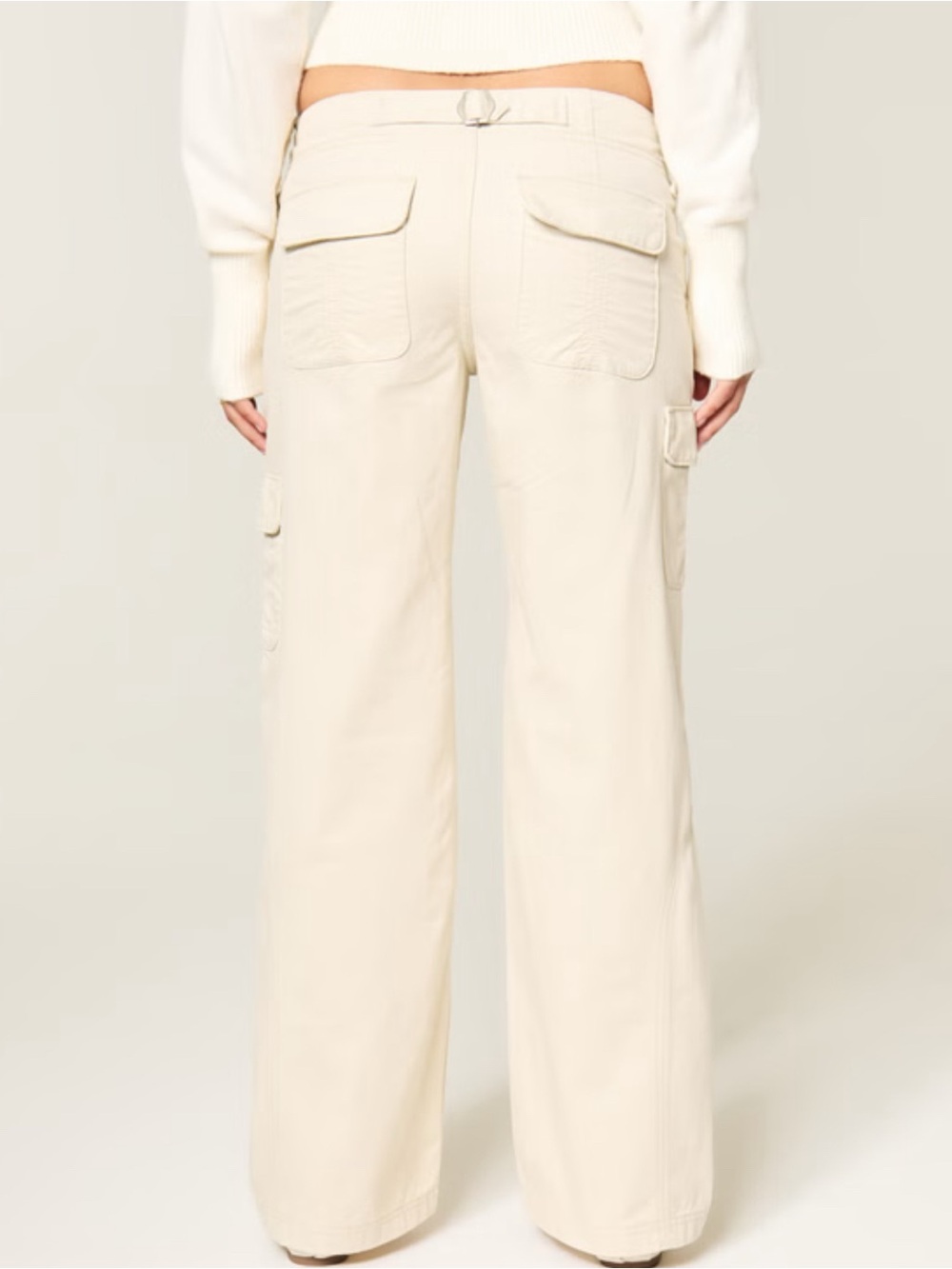 Hollister Cream Wide Leg Cargo Pants - Picture 2 of 2